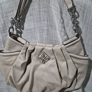Simply Vera Vera Wang Cream Hobo Bag with Silver Chain Strap